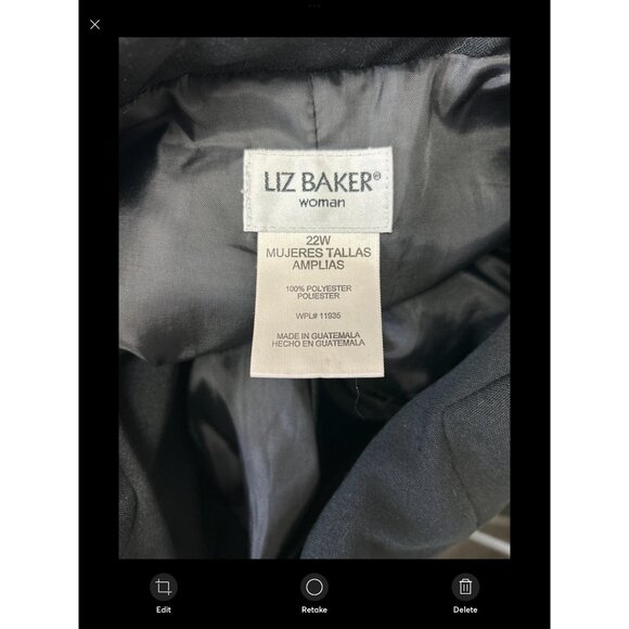 Liz Baker Women's Plus Size 22W Black Blazer 100% Polyester - Picture 4 of 5